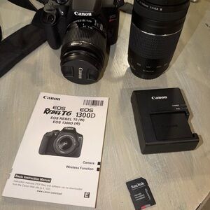 Canon EOS Rebel T6 Black Camera Set